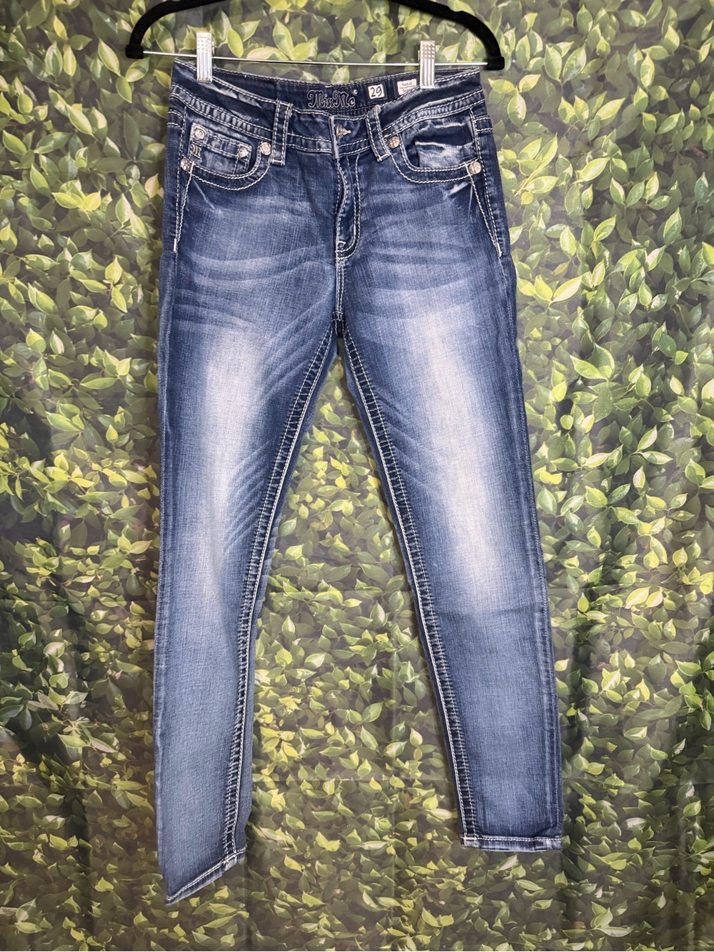 Miss Me Women's Skinny Jeans in Light Wash Blue